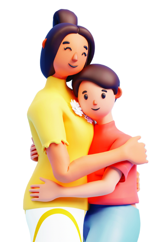 Madre e hijo, pacientes